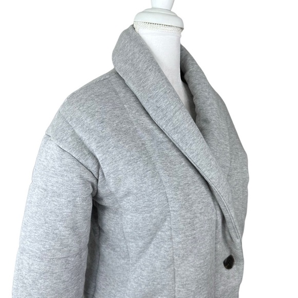 NWOT Madewell sweatshirt puffer blazer jacket gray blanket coat shawl swuffer XS - Picture 11 of 16